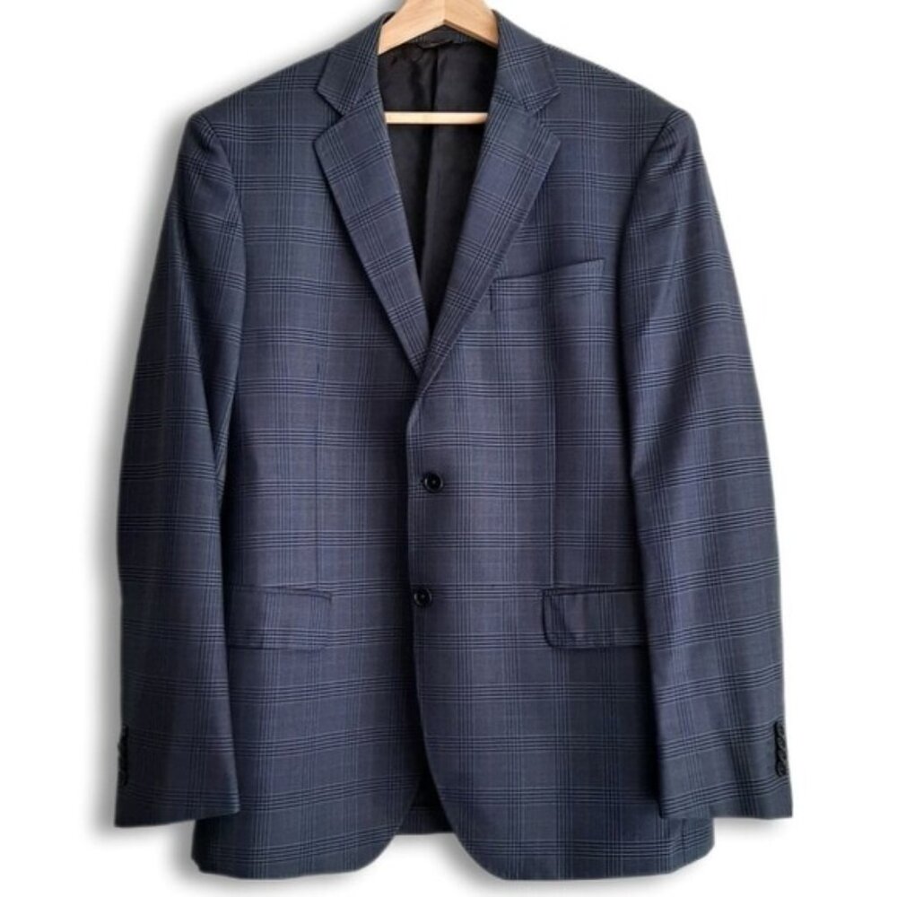Tombolini Navy Blue Plaid Sport Coat